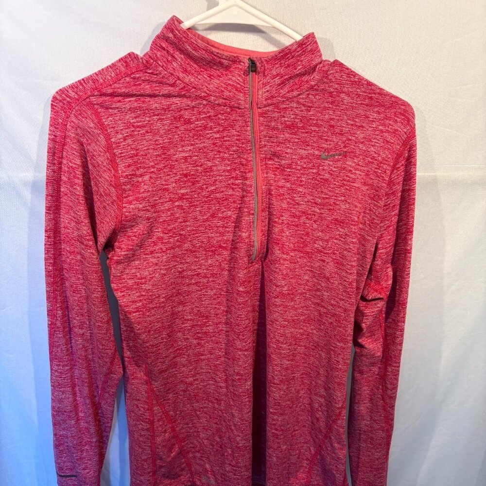 Nike Element Women's DriFit Shirt Small Pink Long Sleeve Half Zip Sports